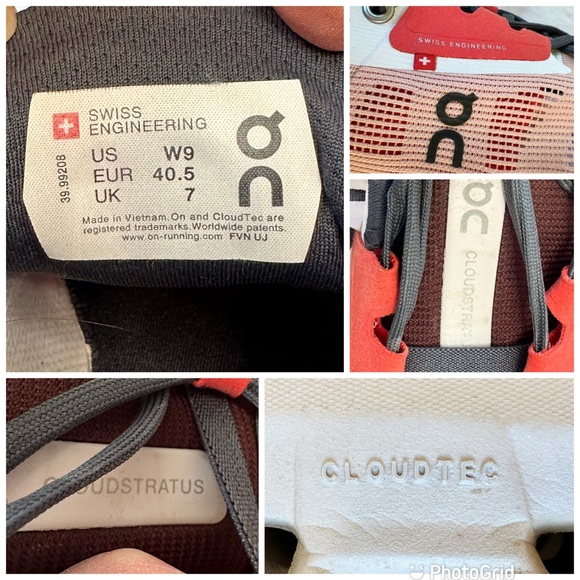 On Running Cloudstratus Rose Red Coral Running Shoes Sneakers, size Women’s 9 - Picture 15 of 16